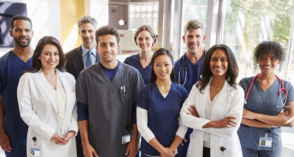 hero healthcare workers standing